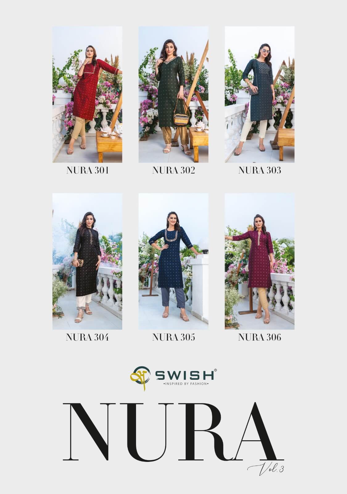 Swish Nura Vol 3 301 To 306 Kurti With Bottom Catalog